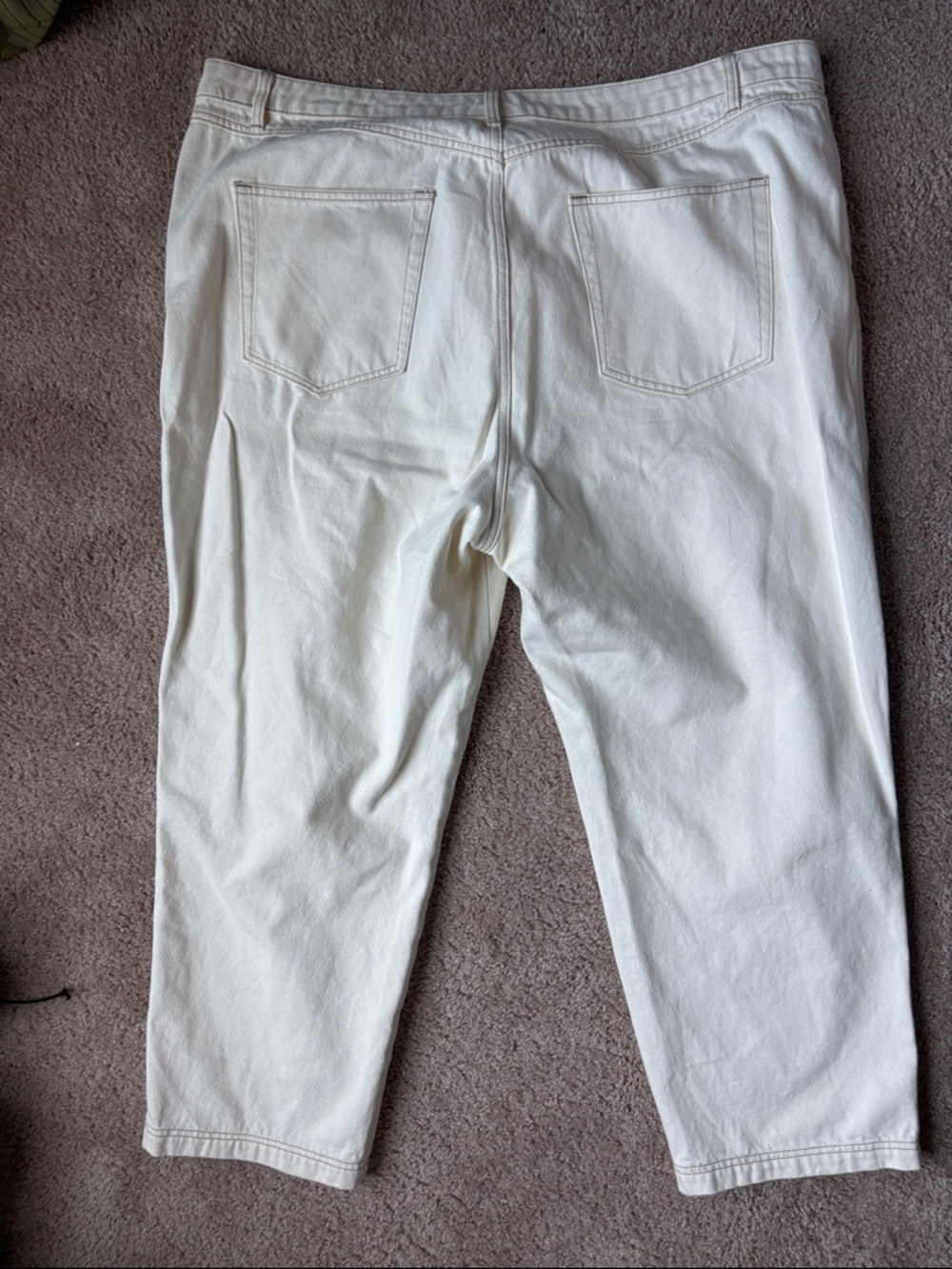 Cream Straight-Leg Jeans - Picture 5 of 5